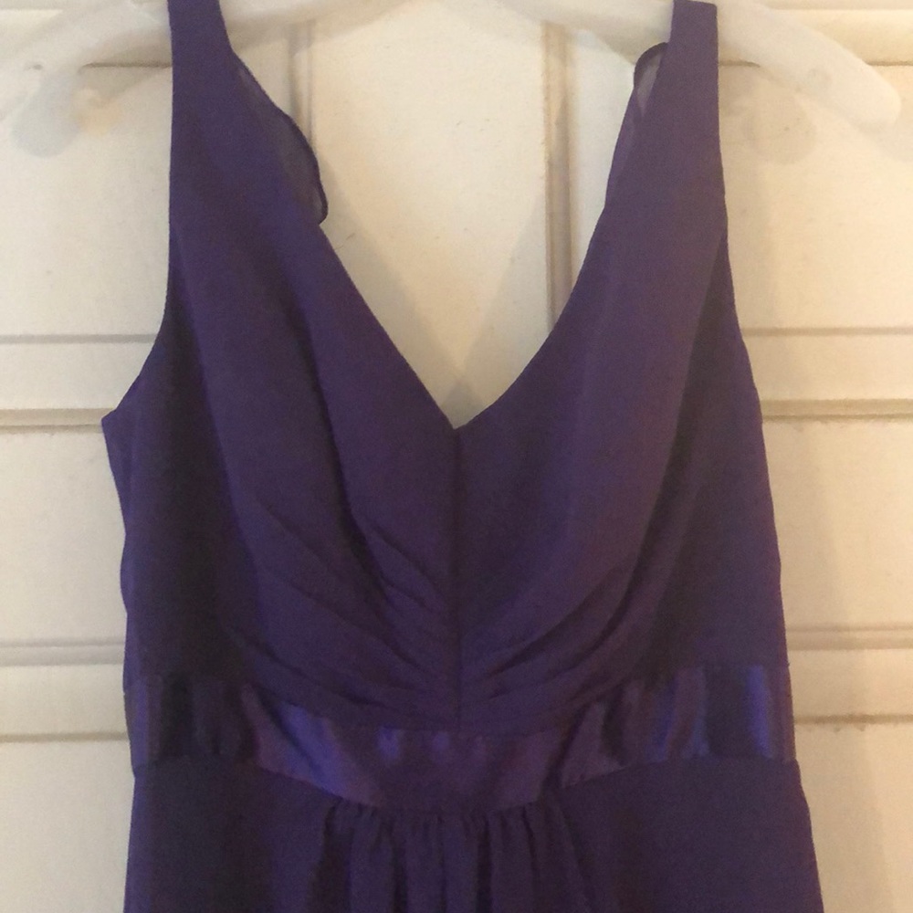 NEW Purple Floor Length Chiffon Bridesmaid Dress